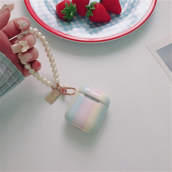 NEW Rainbow Strip Apple Airpods 1 2 Pro case - Picture 5 of 5